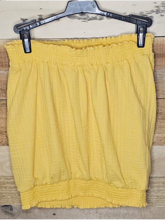 Anthropologie Tops - Anthropologie Yellow Smocked Tube Top
